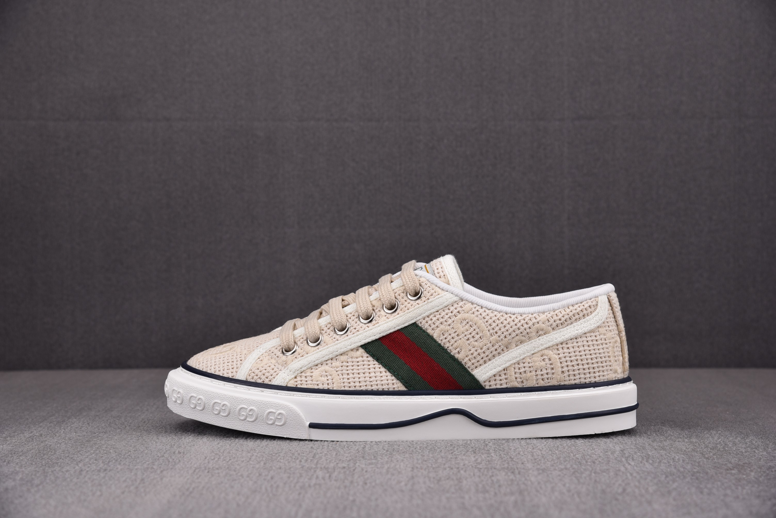 ZG 구찌 테니스 스니커즈 1977 아이보리화이트코튼 Gucci Tennis 1977 GG Ivory white cotton Gucci