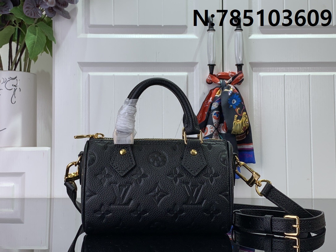 [88factory] 루이비통 나노 스피디 엠보 모노그램 숄더백 M81625 M82450 16*10*7.5cm 블랙 LOUIS VUITTON