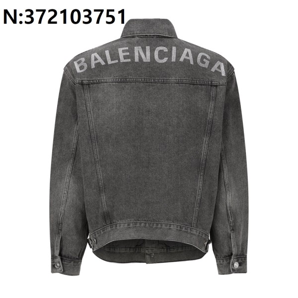 [잔디집2] 발렌시아가 큐빅 모노그램 워싱 데님 자켓 차콜 balenciaga