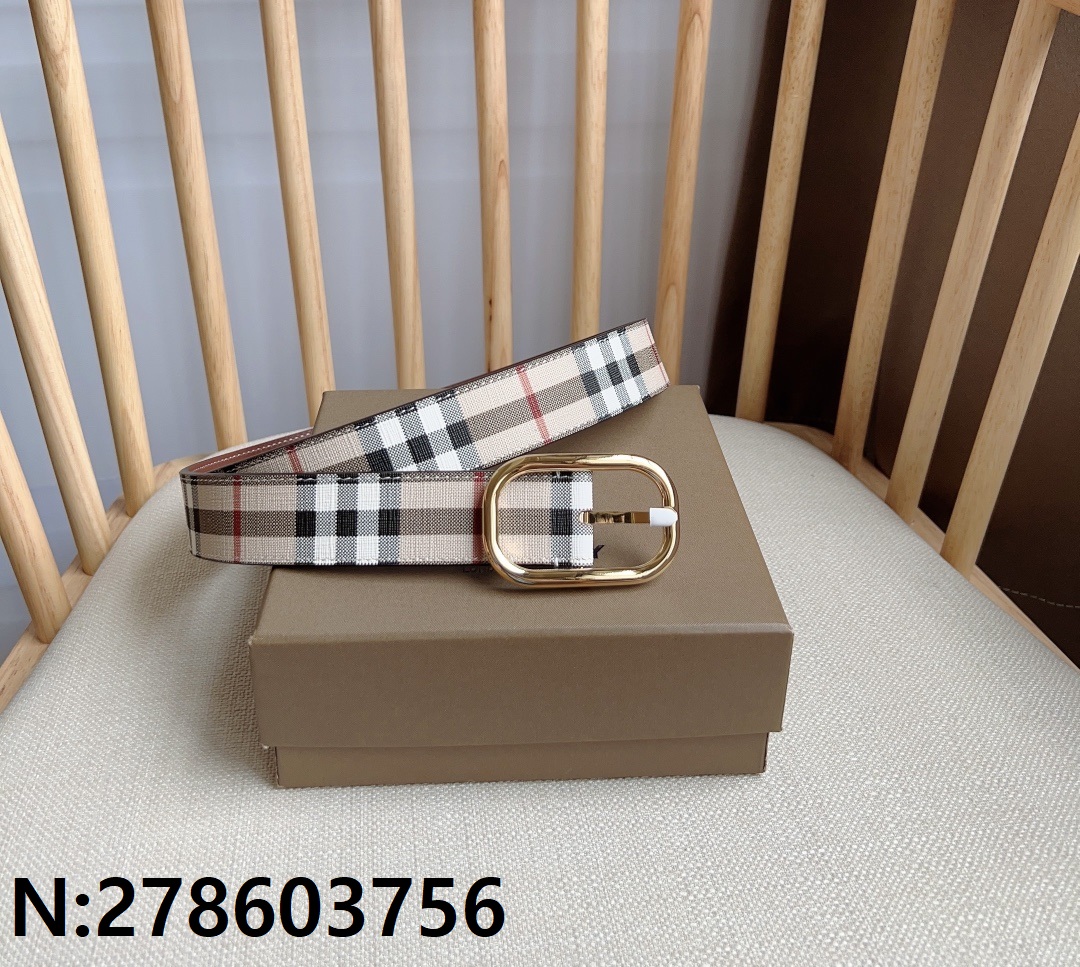 버버리 빈티지 체크 금장 벨트 3.0cm burberry