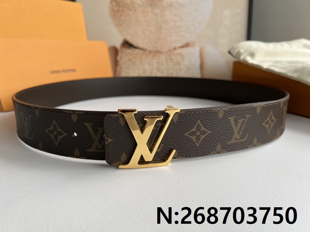 루이비통 LV 이니셜 모노그램 리버시블 벨트 브라운 LOUIS VUITTON