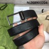 구찌 스퀘어 버클 엠보 GG로고 3.5cm 벨트 2컬러 Gucci