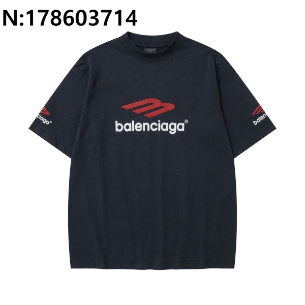 [흰] 발렌시아가 모노그램 3B 자수 반팔티 블랙 balenciaga