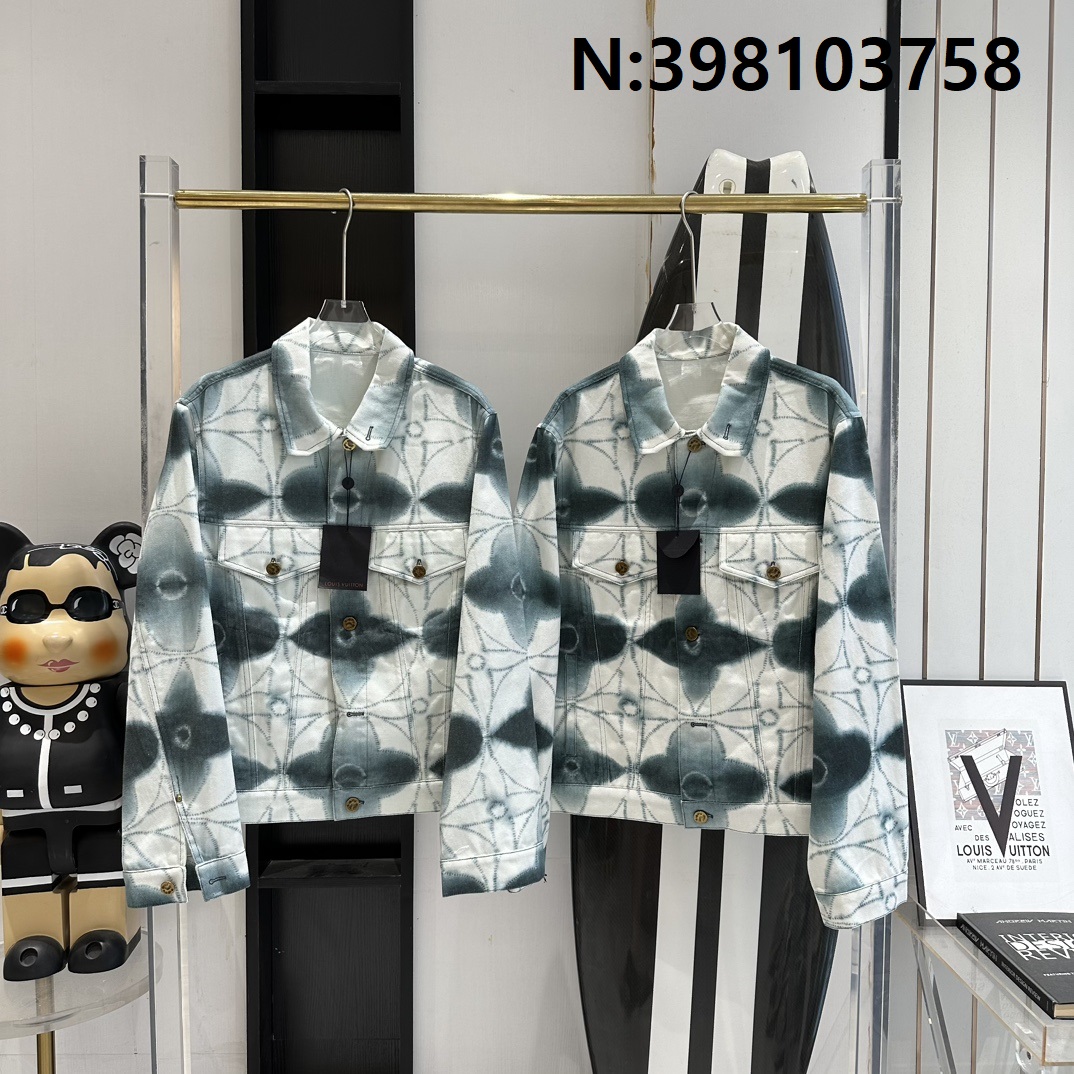 V공장 V공장 루이비통 23SS RTW 쇼 DL2 큰 프라워 데님 자켓 LOUIS VUITTON