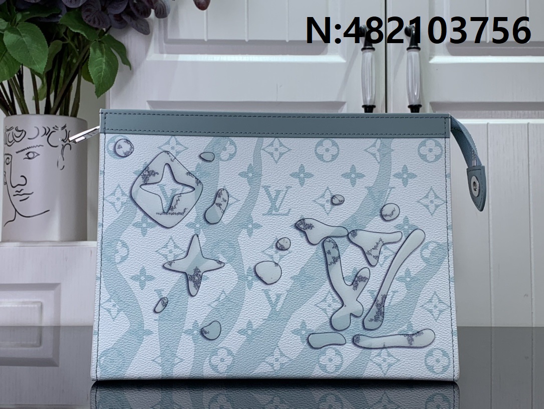 [88factory] 루이비통 포쉐트 보야주 클러치 스카이 블루 27*21*6cm M22763 LOUIS VUITTON