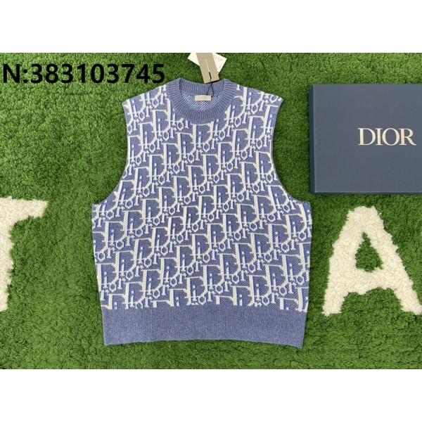 [잔디집1] 디올 오블리크 자카드 니트 민소매 남회색 Dior