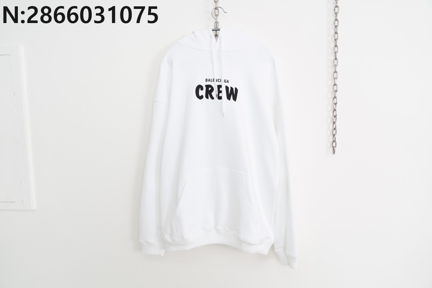 [사슬공장] 발렌시아가 CREW로고 후드티 화이트 balenciaga