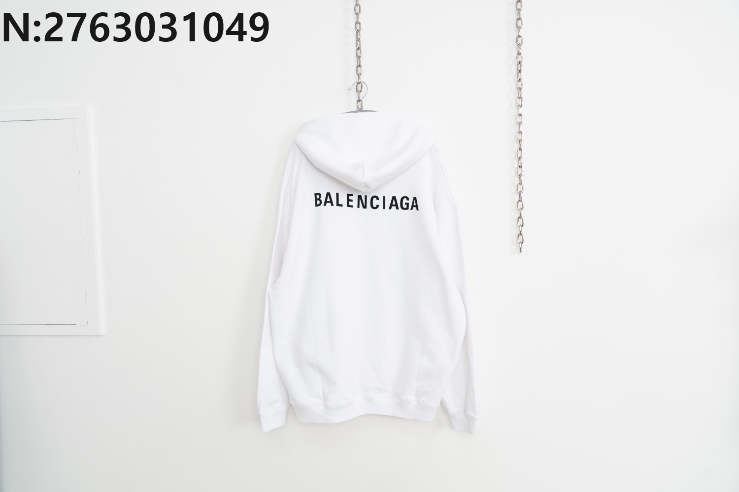 [사슬공장] 발렌시아가 모노그램 프린트 후드티 화이트 balenciaga