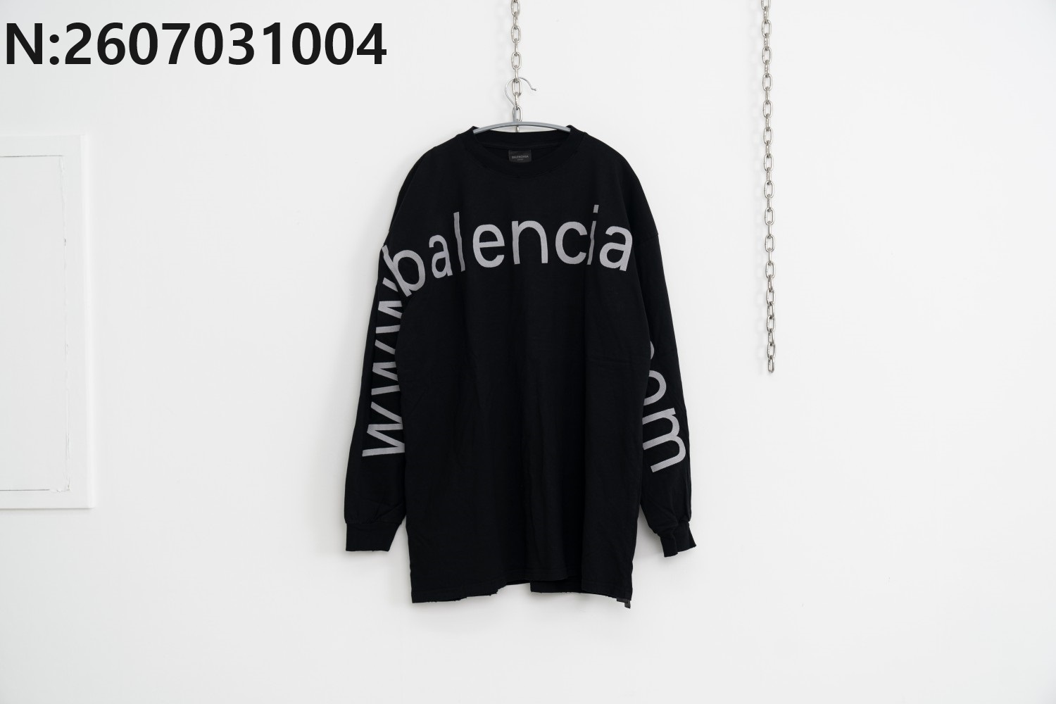 [사슬공장] 발렌시아가 링크 긴팔티 블랙 balenciaga