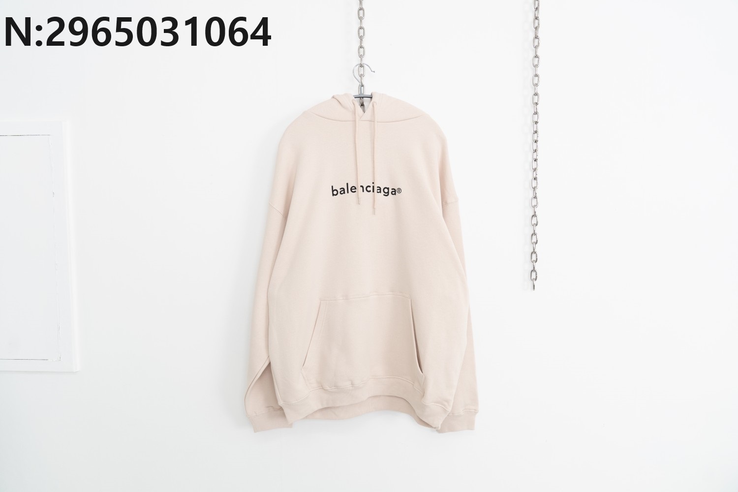 [사슬공장] 발렌시아가 모노그램 R 후드티 라이트 베이지 balenciaga