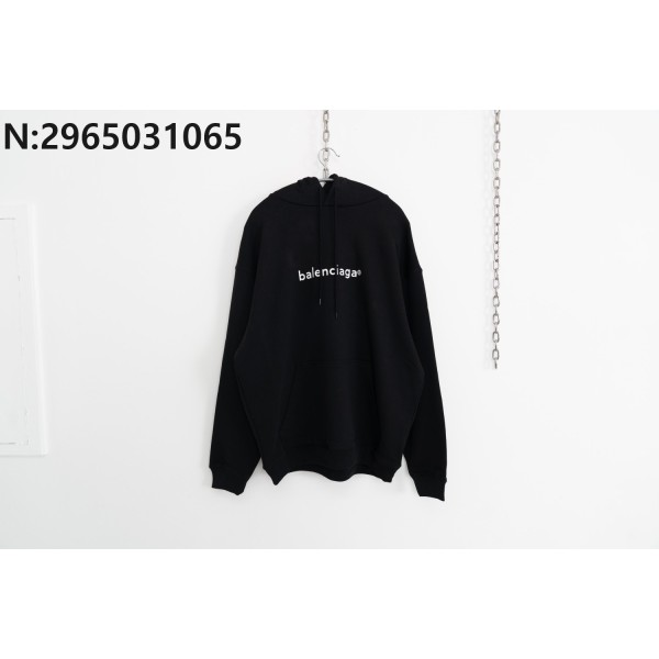 [사슬공장] 발렌시아가 모노그램 R 후드티 블랙 balenciaga