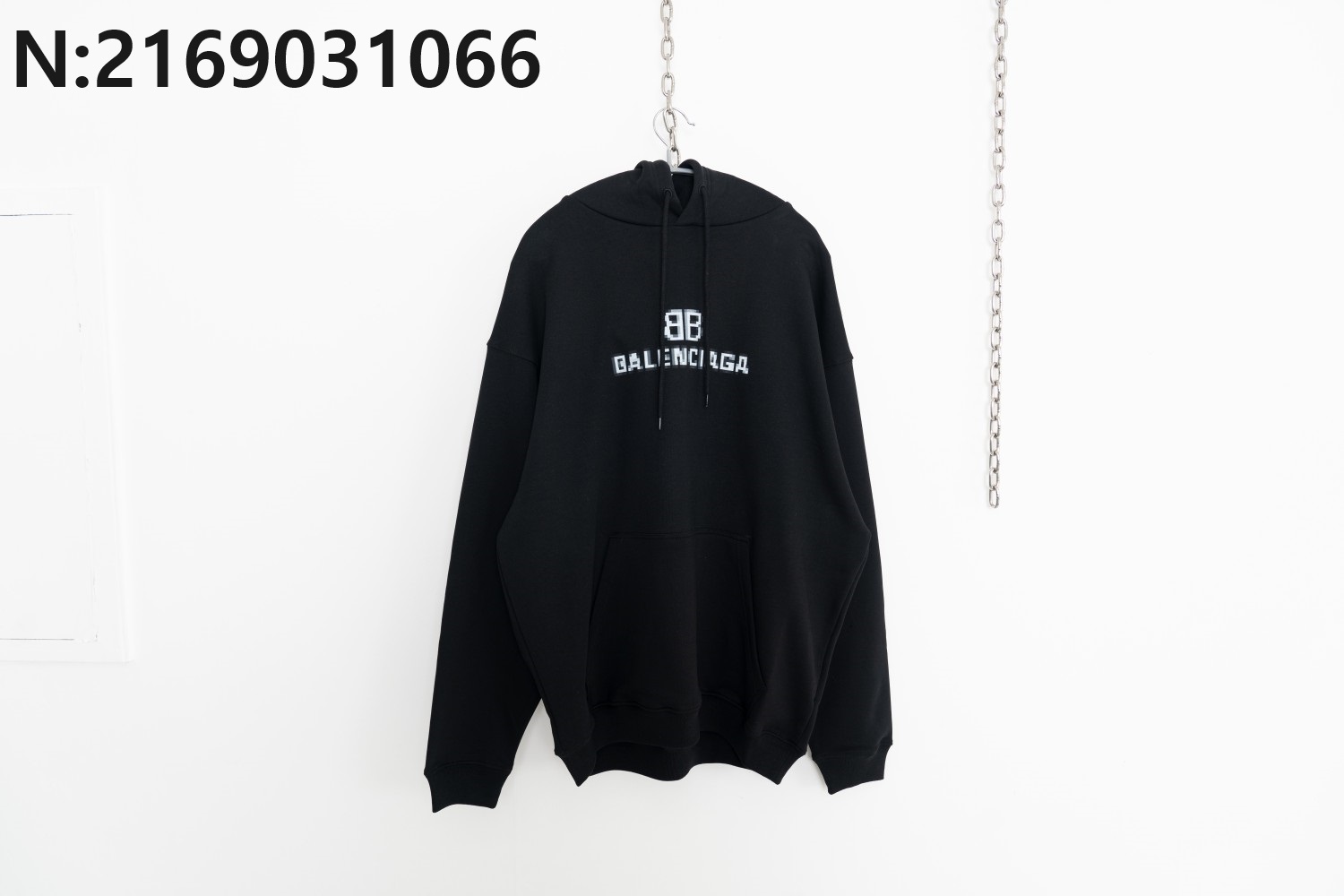 [사슬공장] 발렌시아가 21FW 모자이크 모노그램 BB 후드티 블랙 balenciaga