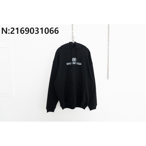 [사슬공장] 발렌시아가 21FW 모자이크 모노그램 BB 후드티 블랙 balenciaga