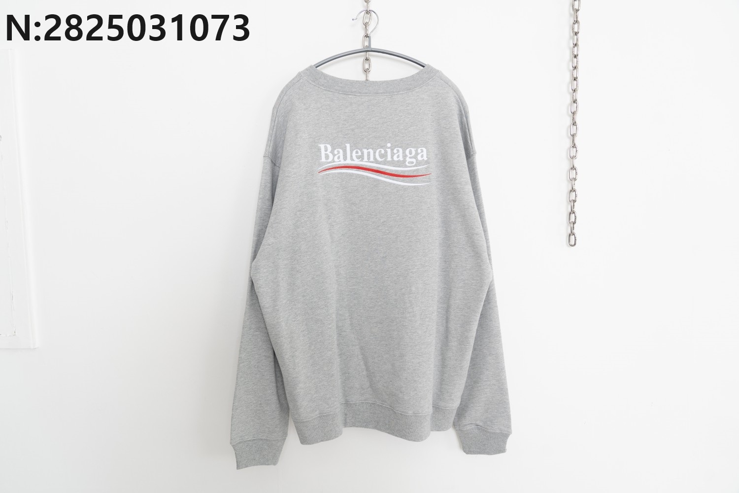 [사슬공장] 발렌시아가 웨이브 자수 맨투맨 그레이 balenciaga