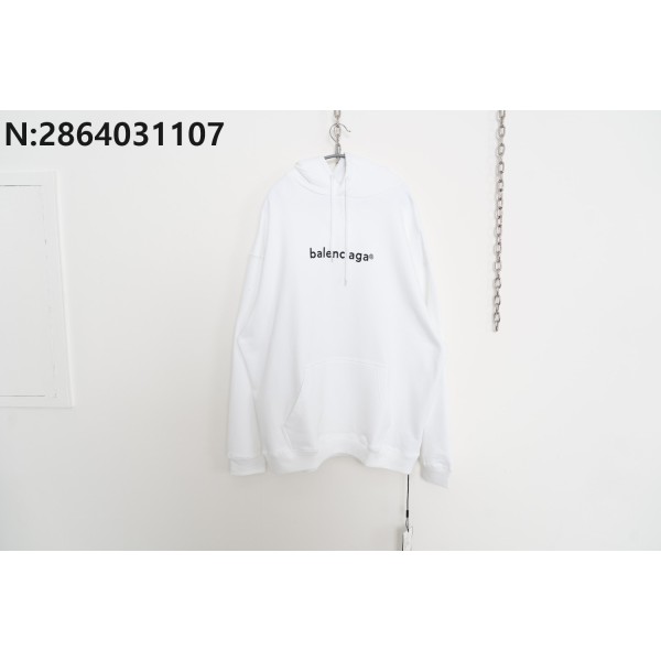 [사슬공장] 발렌시아가 모노그램 R 후드티 화이트 balenciaga