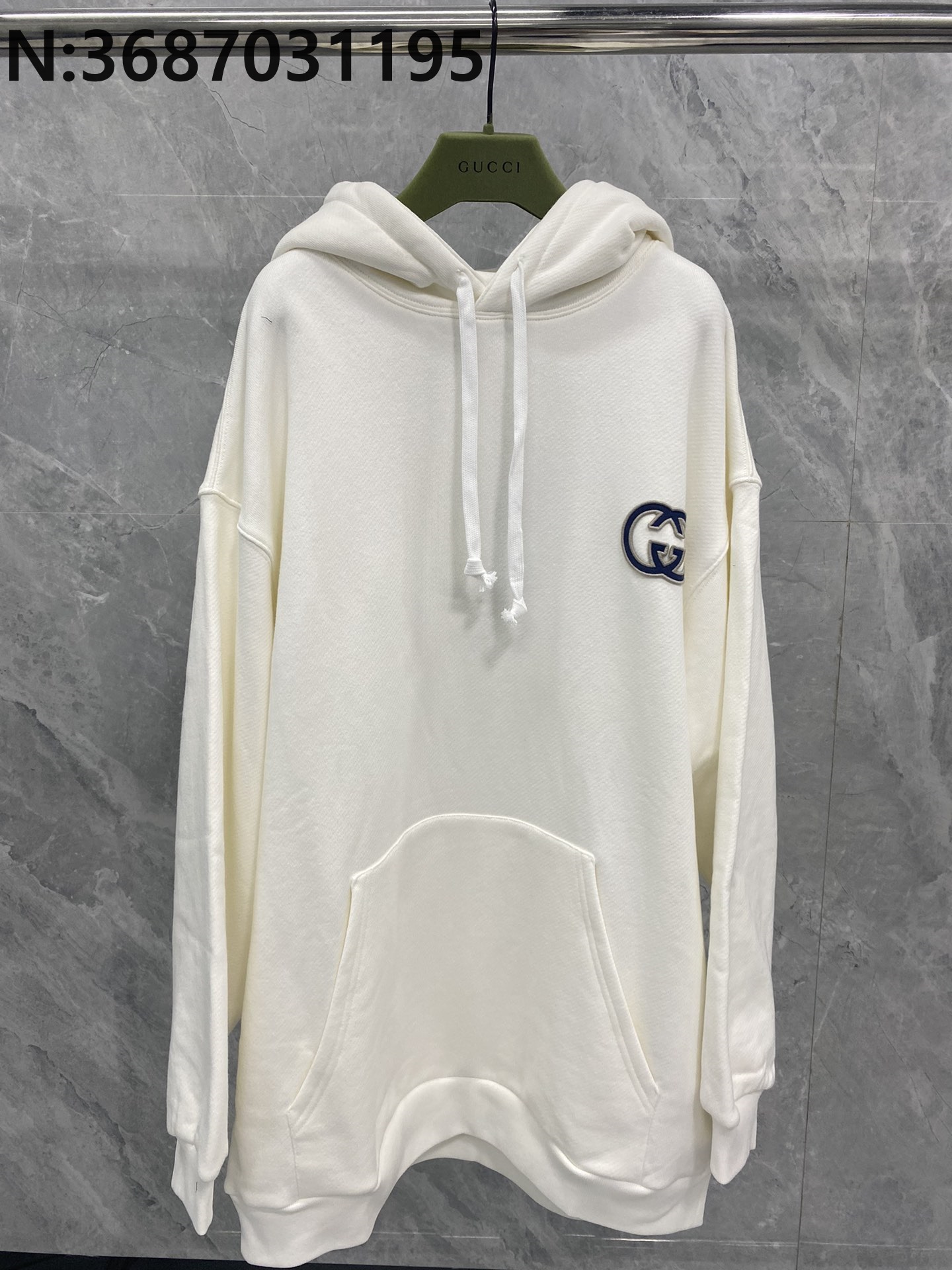 TJ공장 구찌 GG 인터로킹 니트 후드티 화이트 Gucci