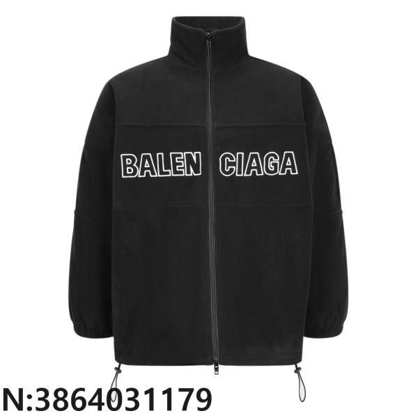 [잔디집2] 발렌시아가 모노그램 순색 이음 플리스 자켓 블랙 balenciaga