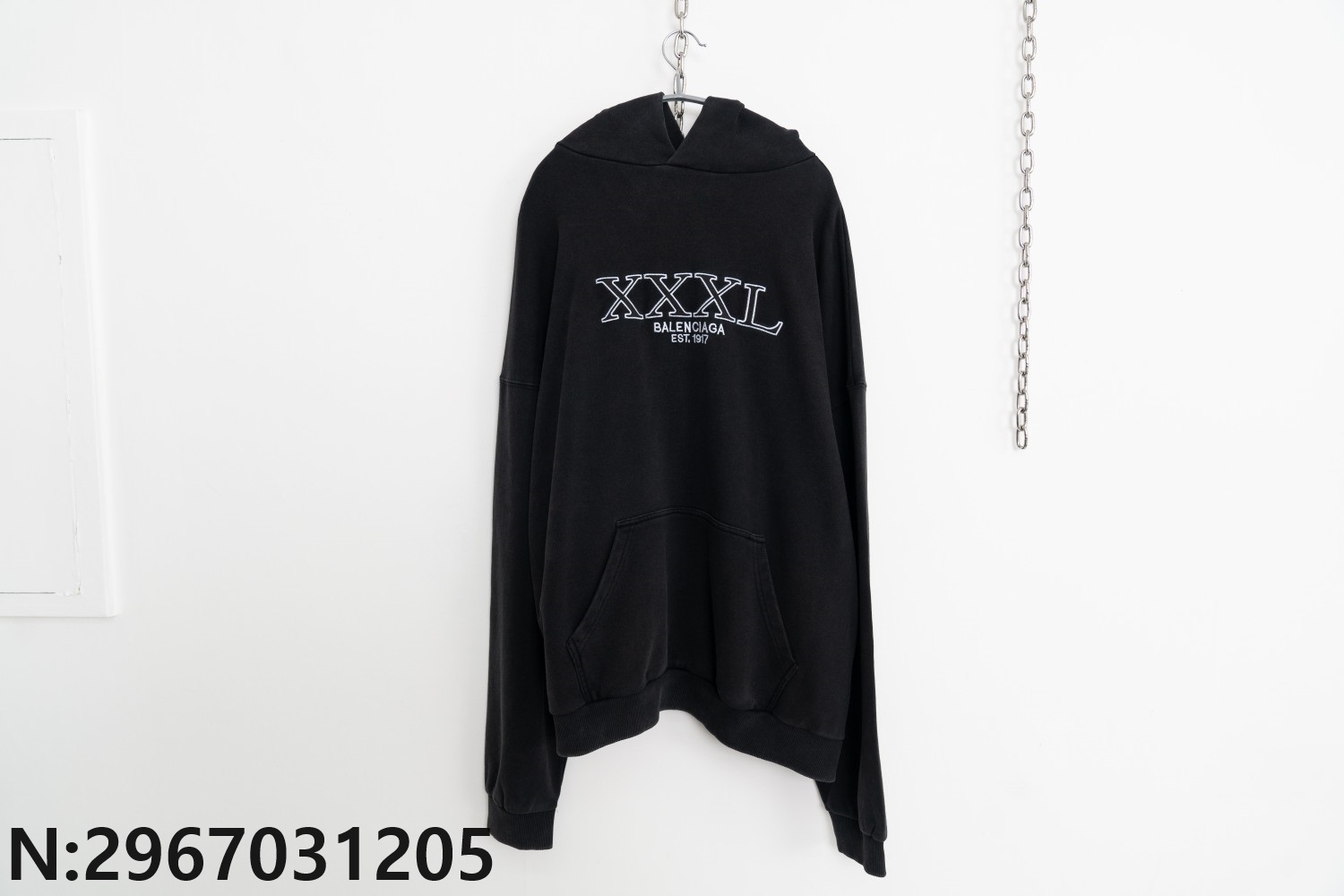 [사슬공장] 발렌시아가 모노그램 XXXL 후드티 블랙 balenciaga