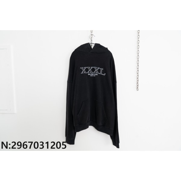 [사슬공장] 발렌시아가 모노그램 XXXL 후드티 블랙 balenciaga