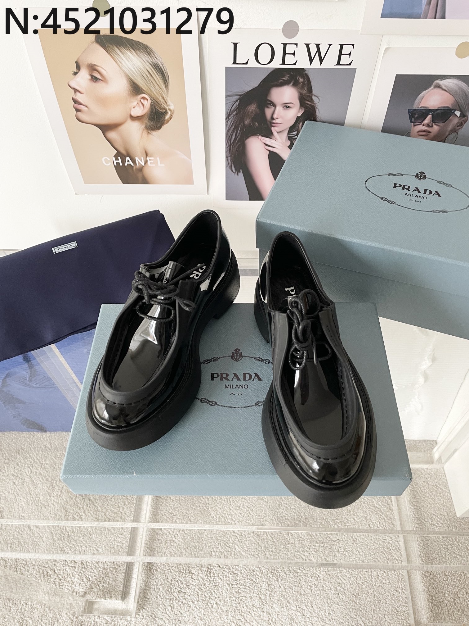 [327] 프라다 23SS 가죽 더비 로퍼 4컬러 3.5cm Prada