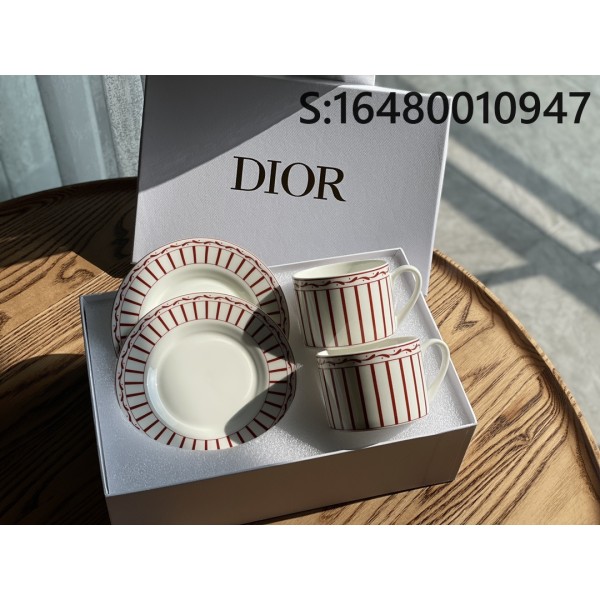 AGG 디올 무슈 찻잔 커피 잔 소서 세트 4개 9*6.5cm 15.5cm Dior