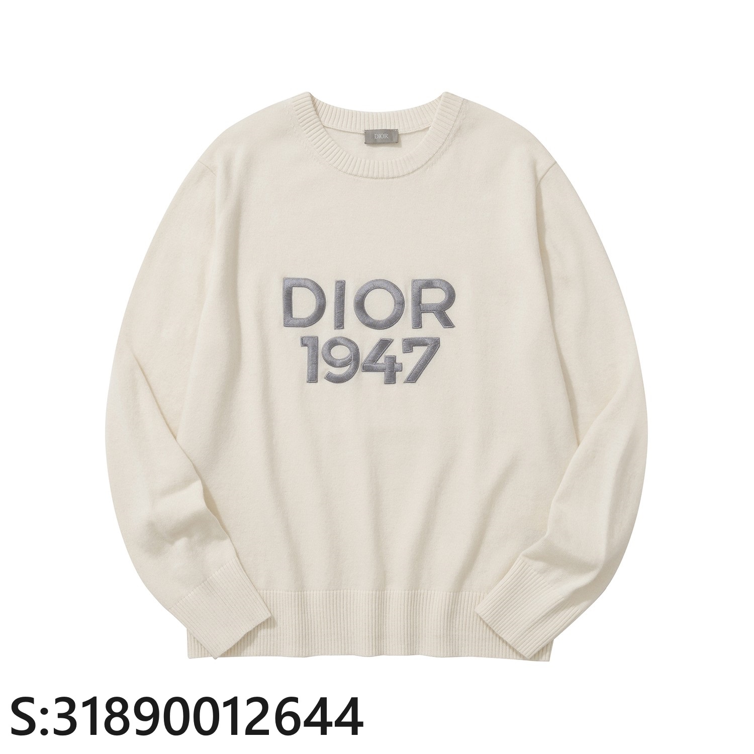 [흰] 디올 모노그램 1947 자수 니트 아이보리 Dior