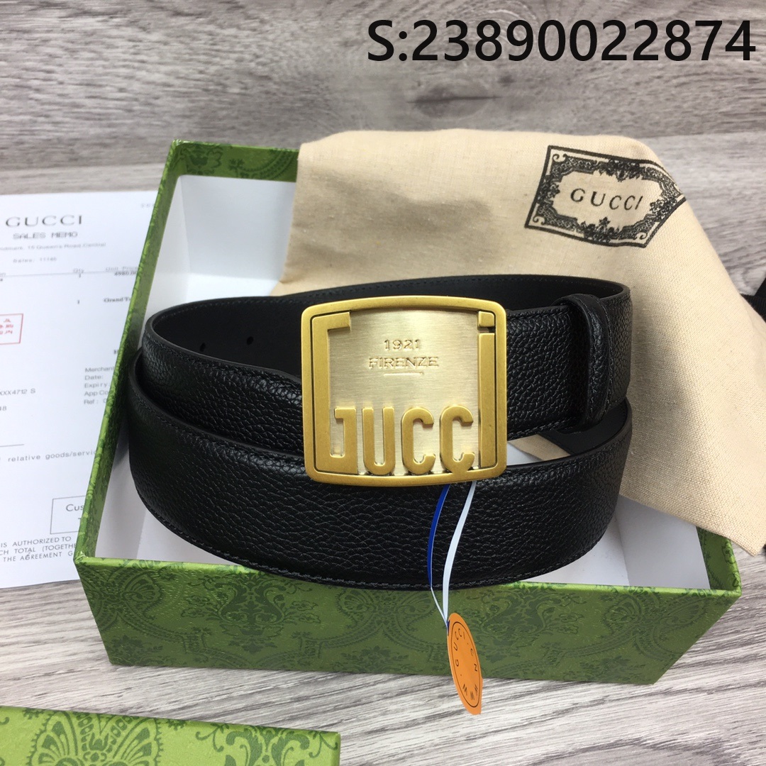 구찌 모노그램 1921 스퀘어 버클 블랙 벨트 3컬러 3.5cm Gucci