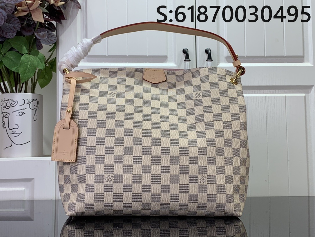 [88factory] 루이비통 화이트 체커보더 숄더백 M42249 35*30*11cm 라이트 핑크 LOUIS VUITTON