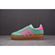 【纯原】W Ad Originals Gazelle Bold 厚底 绿粉棕 H06125