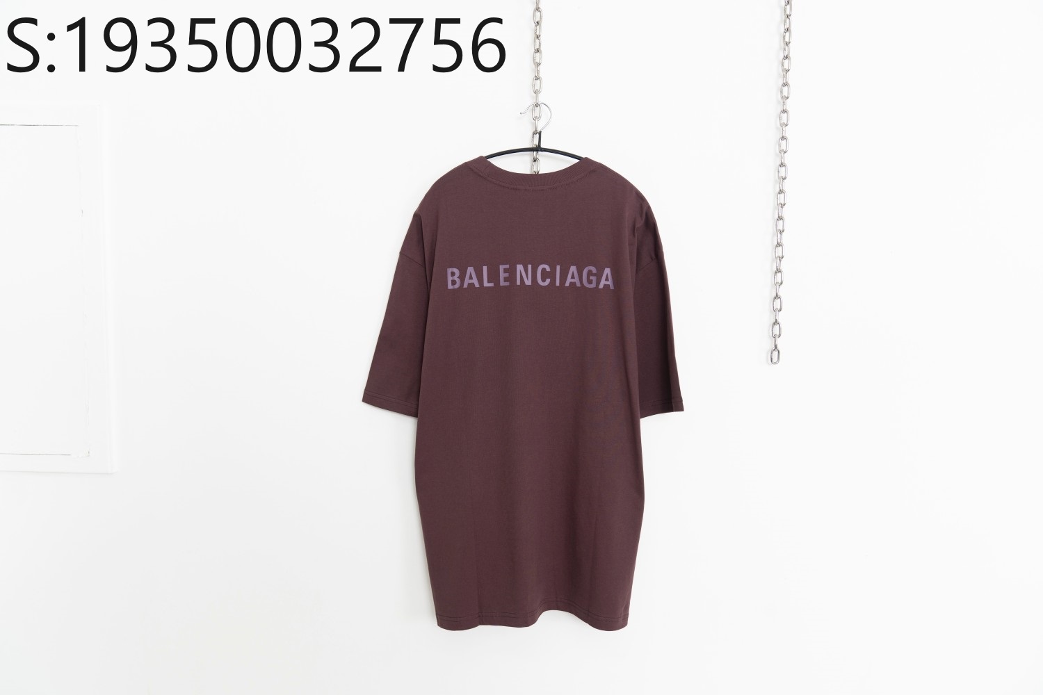 [사슬공장] 발렌시아가 퍼플 모노그램 프린트 반팔티 와인 balenciaga