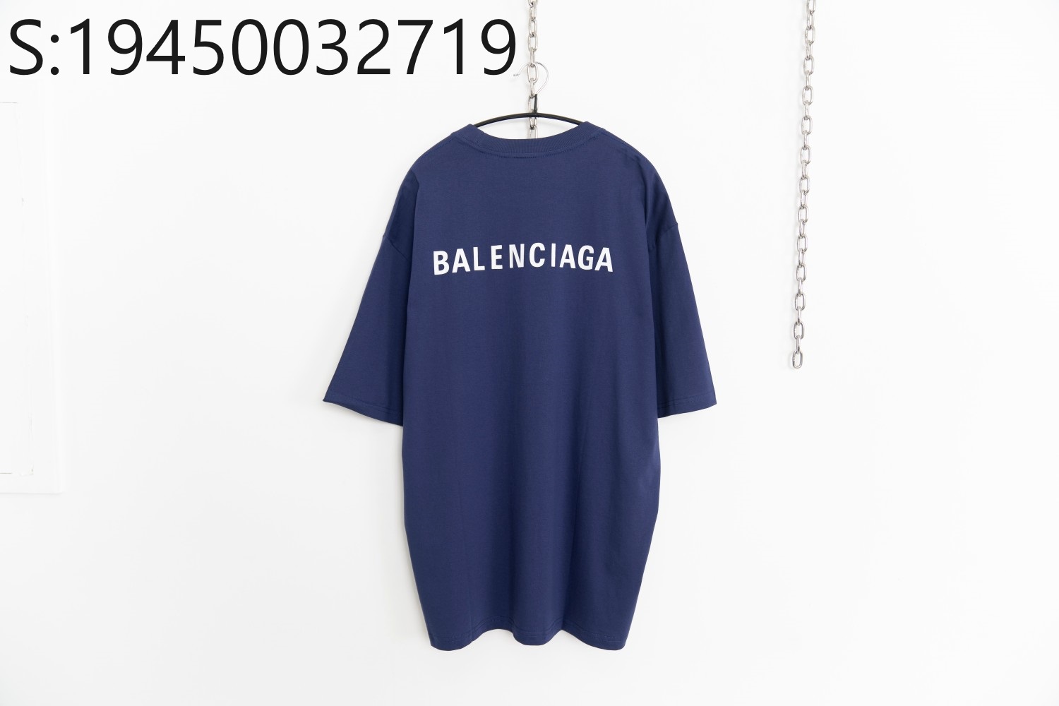 [사슬공장] 발렌시아가 흰색 모노그램 프린트 반팔티 블루 balenciaga