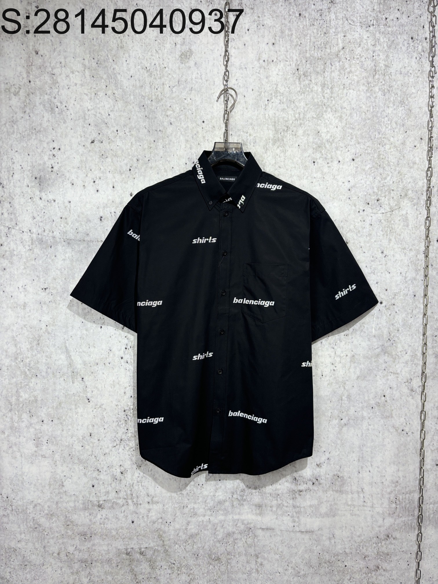 [사슬공장] 발렌시아가 모노그램 shirts 반팔 셔츠 블랙 balenciaga