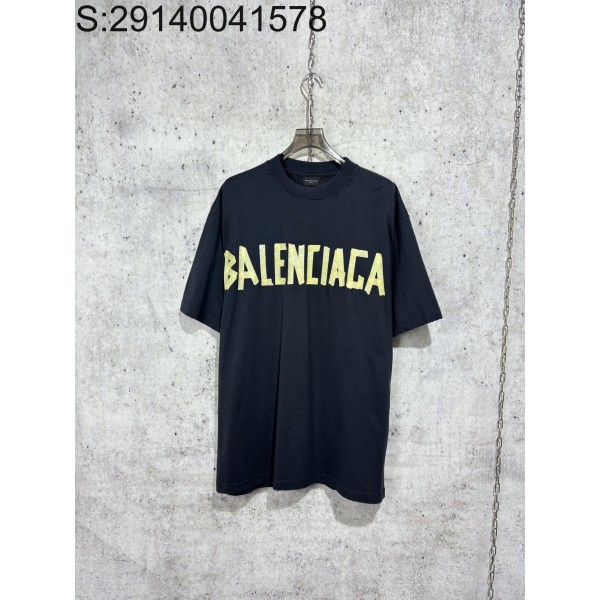 [사슬공장] 발렌시아가 23SS 테이프 모노그램 반팔티 블랙 balenciaga