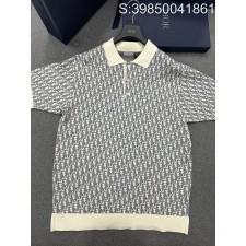 TJ공장 디올 23SS 오블리크 니트 반팔 폴로 그레이 Dior
