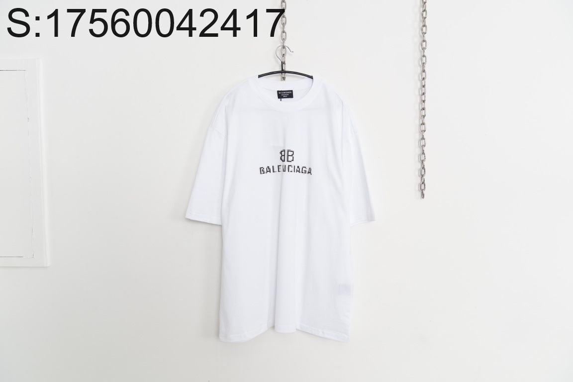 [사슬공장] 발렌시아가 BB 모노그램 모자이크 반팔티 화이트 balenciaga