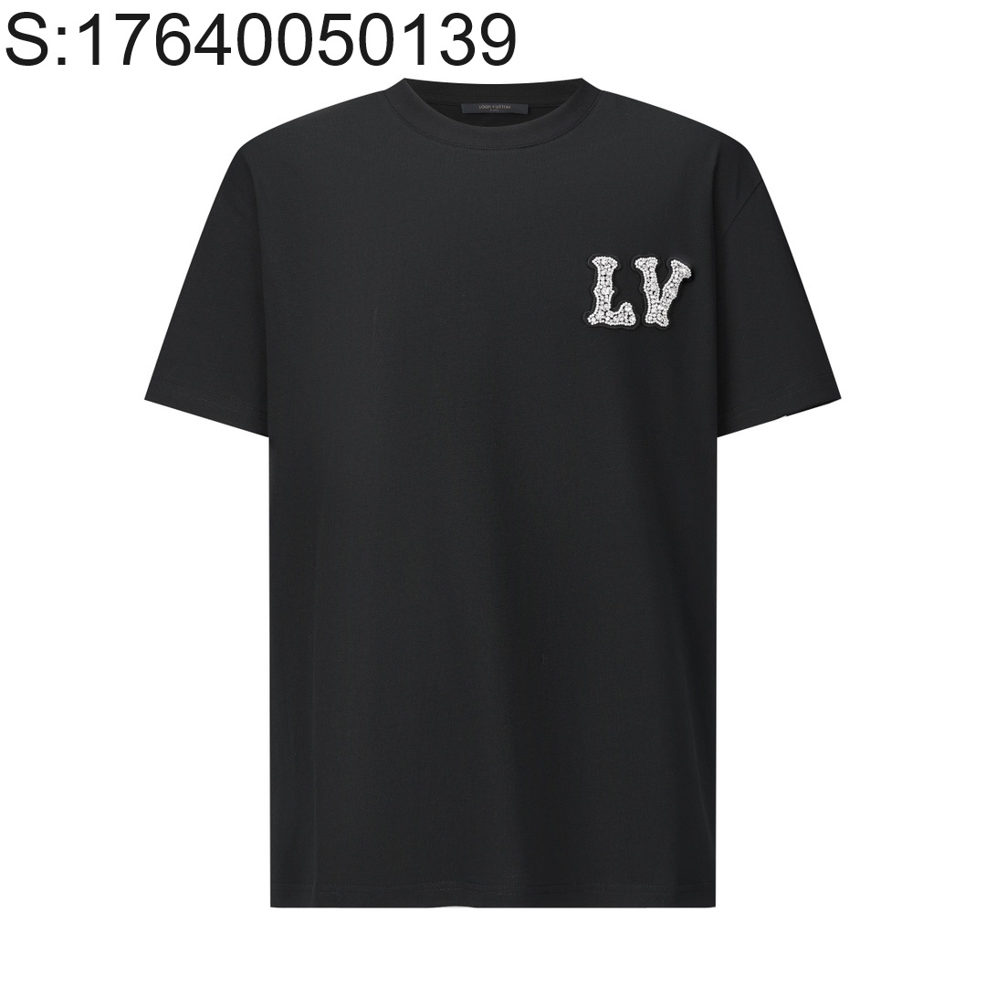 [잔디집2] 루이비통 큐빅 LV로고 반팔티 블랙 LOUIS VUITTON