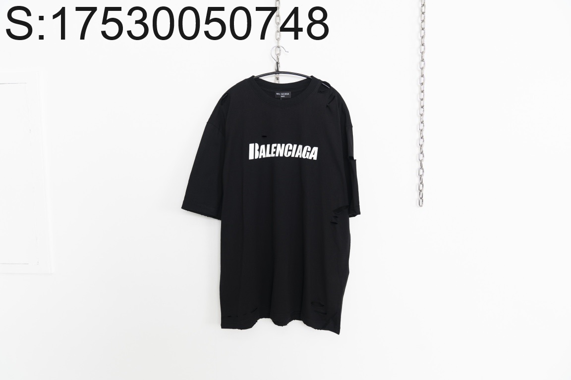 [사슬공장] 발렌시아가 모노그램 대미지 반팔티 블랙 balenciaga