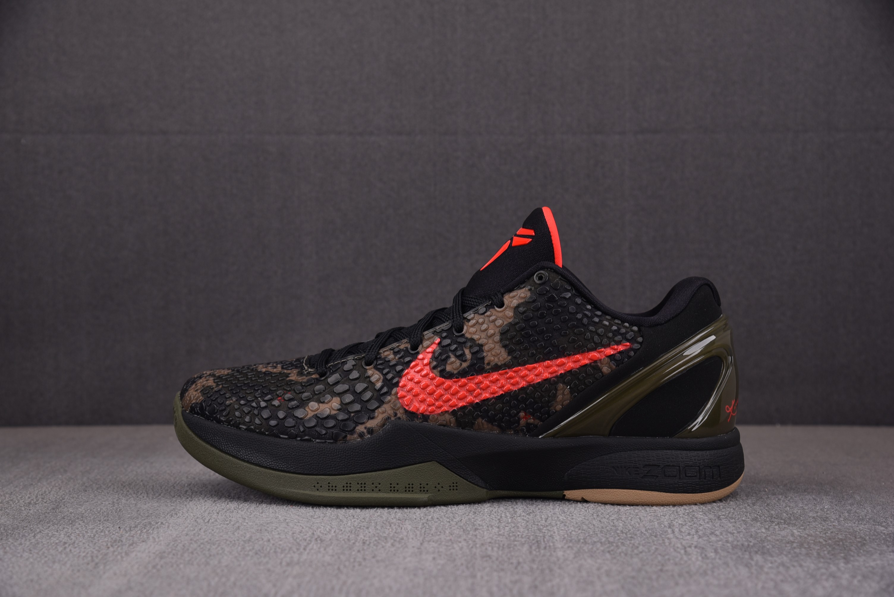 【H12】NK Zoom Kobe 6 Protro“Italian Camo”黑红 FQ3546-001