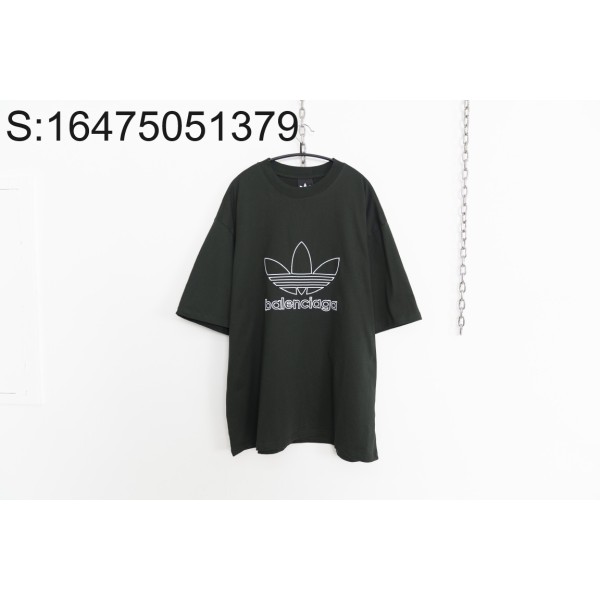 [사슬공장] 발렌시아가 아디다스 23SS 로고 자수 반팔티 다그 초록색 balenciaga adidas