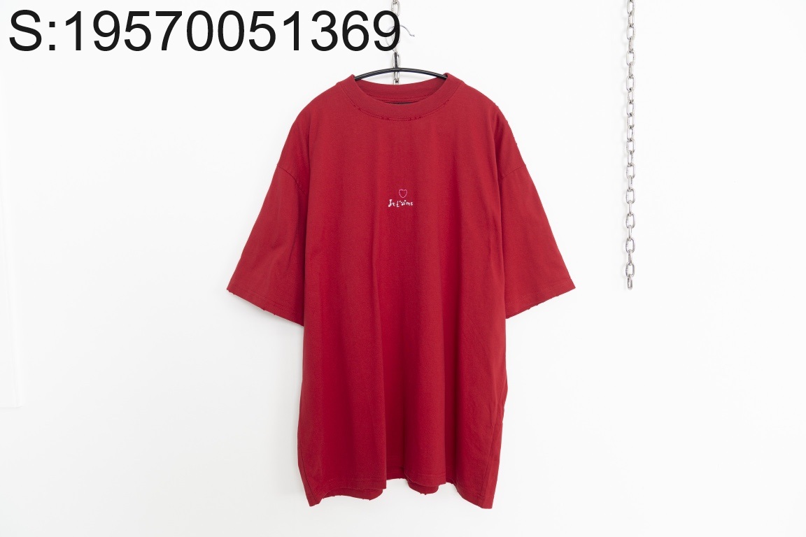[사슬공장] 발렌시아가 레드 하트 자수 반팔티 레드 balenciaga