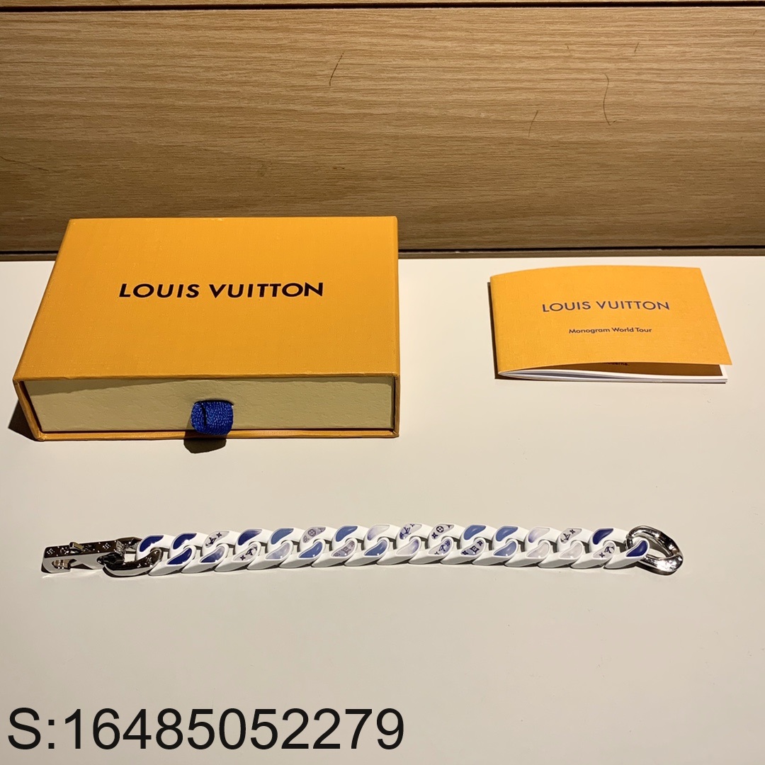 AGG 루이비통 모노그램 체인 팔찌 21cm 화이트 LOUIS VUITTON