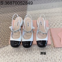 [SKS] 미우미우 메리제인 진주 배색 힐 샌들 4cm 5컬러 miumiu