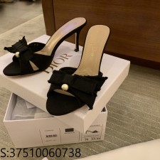 [QR 5009] 디올 24SS 어도러블 진주 펌프스 샌들 슬리퍼 힐 블랙 8cm Dior