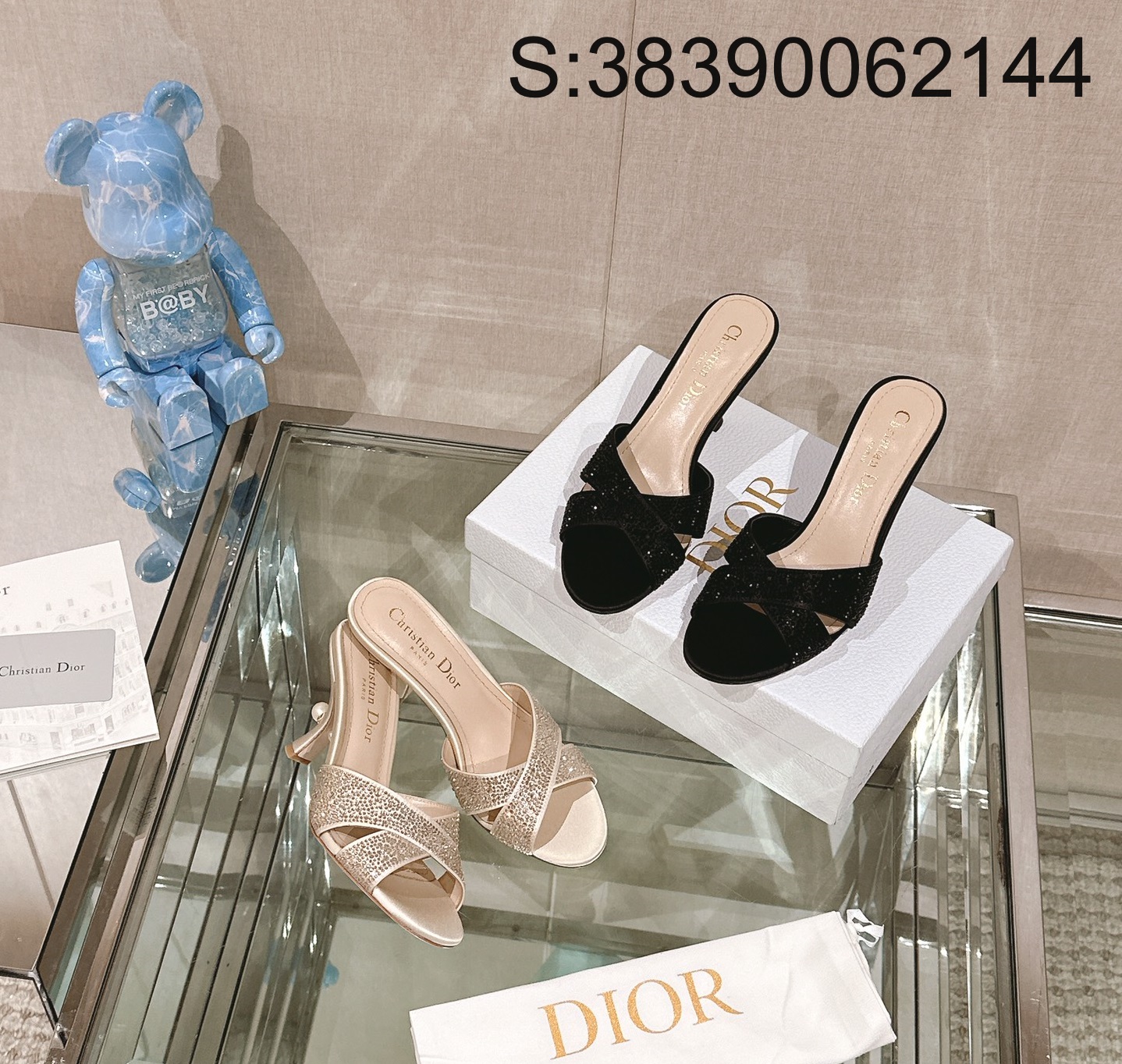 [AN3] 디올 24SS 큐빅 진주 스리퍼 샌들 힐 8cm 2컬러 Dior