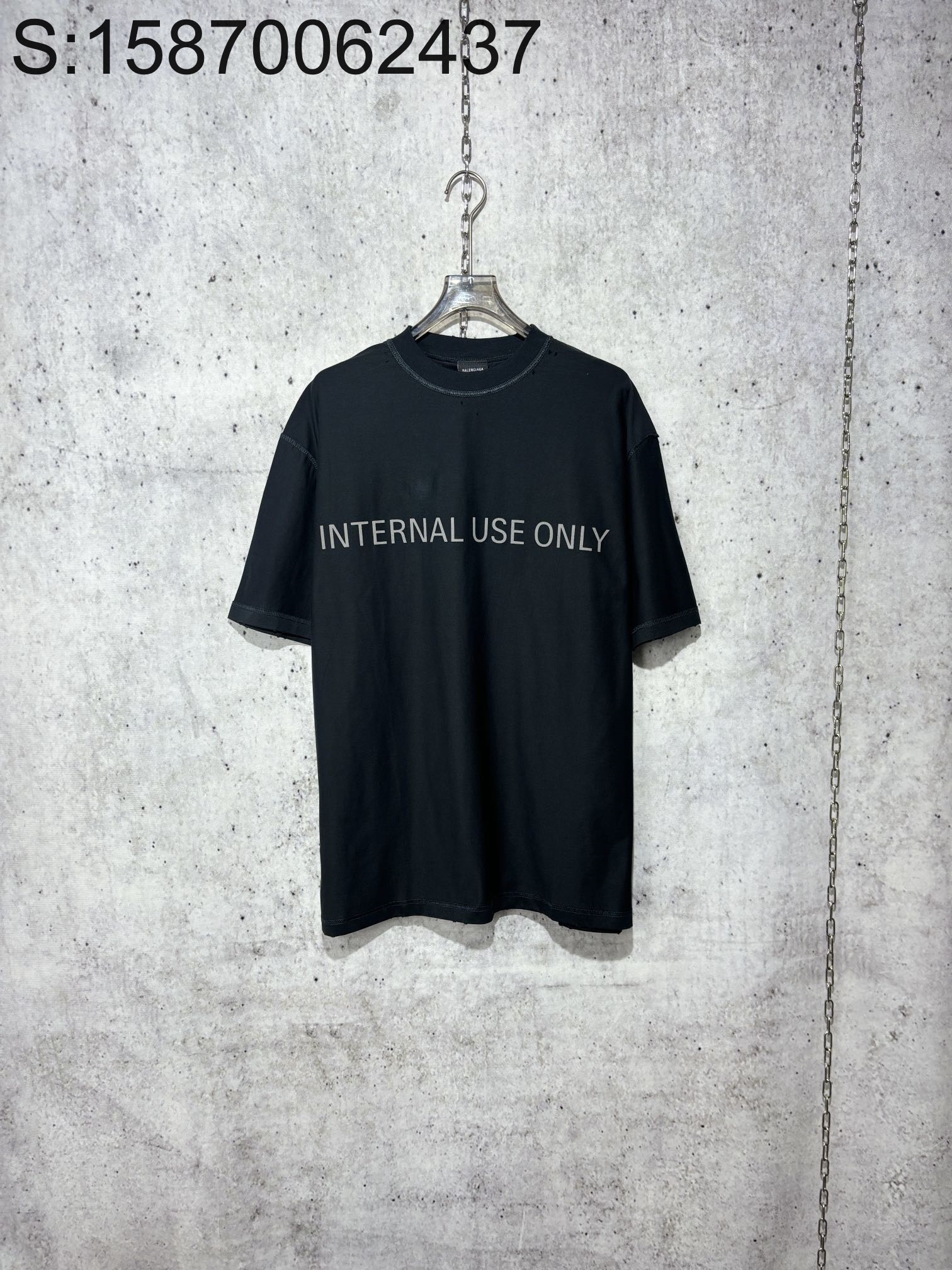 [사슬공장] 발렌시아가 INTERNAL USE ONLY 반팔티 블랙 balenciaga