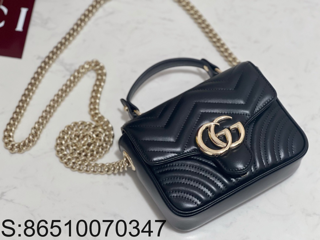 [JHL] 구찌 GG 마몽 미니 탑 핸들백 811238 17*13*6cm 블랙 Gucci