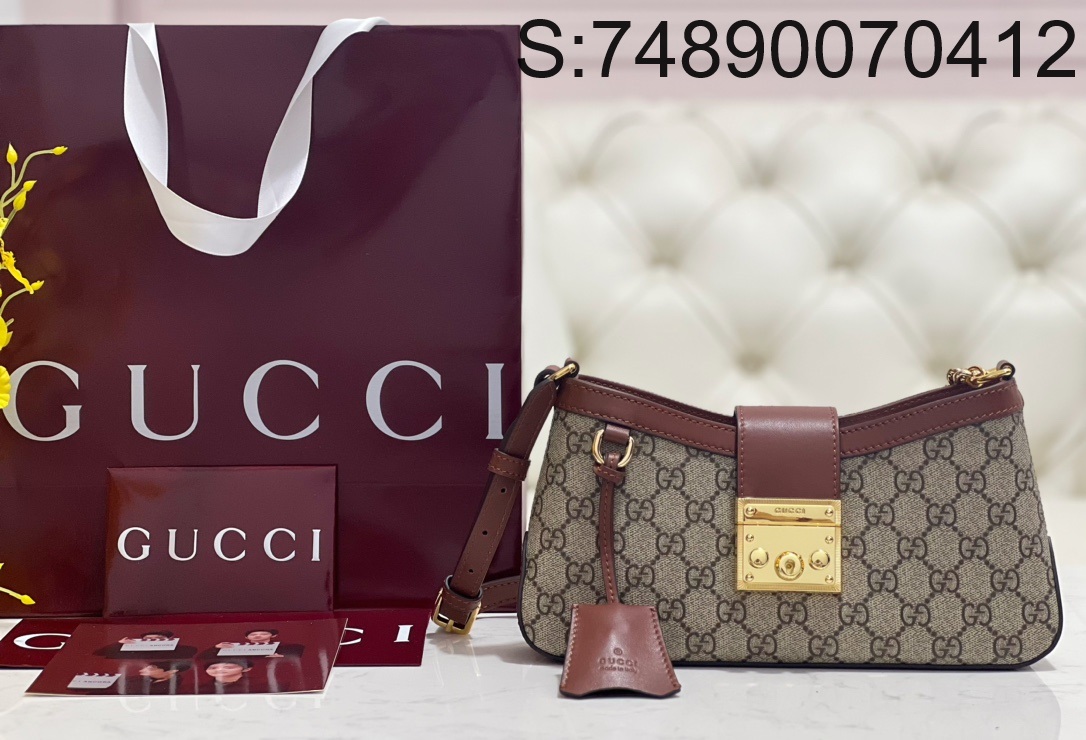 [JHL] 구찌 스몰 패드락 숄더백 811705 27*14*6cm 브라운 Gucci