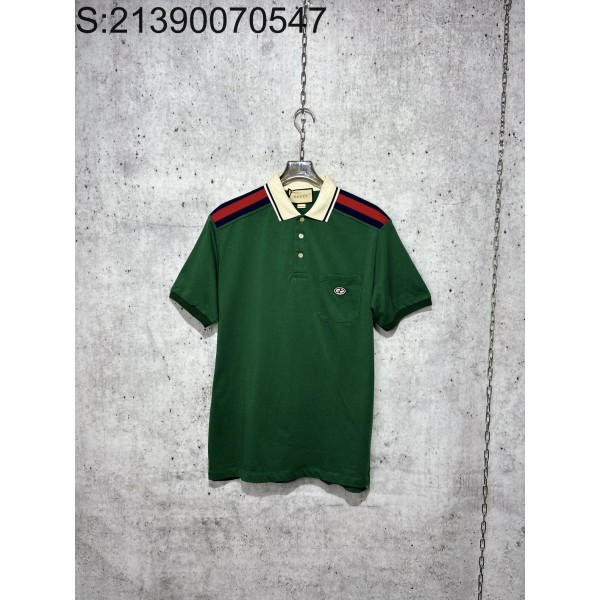 [사슬공장] 구찌 24SS GG 어깨 배색 폴로 그린 Gucci