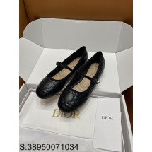 [A1] 디올 24SS 양가죽 퀼팅 플랫 발레리나 슈즈 블랙 Dior