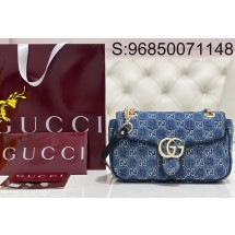 [JHL] 구찌 마몬트 숄더백 443497 26*15*7cm 데님 Gucci